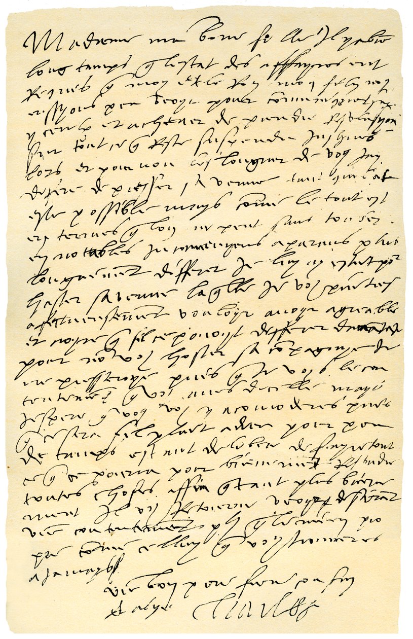 V. Károly spanyol császár levele Mária angol királynőnek, 1555. alkotó: Emperor Charles V