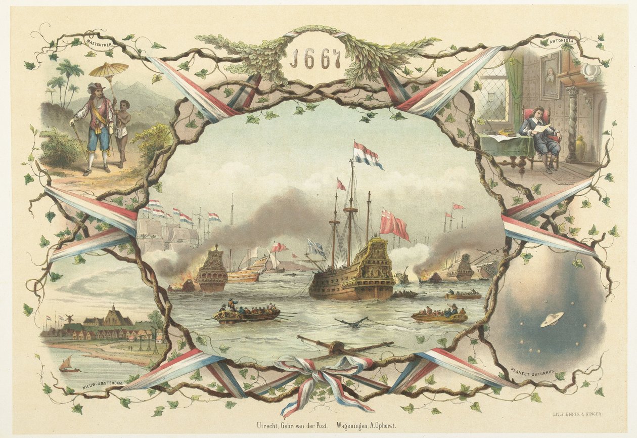 Az utazás Chathamba és a királyi Károly meghódítása, 1667 alkotó: Emrik and Binger