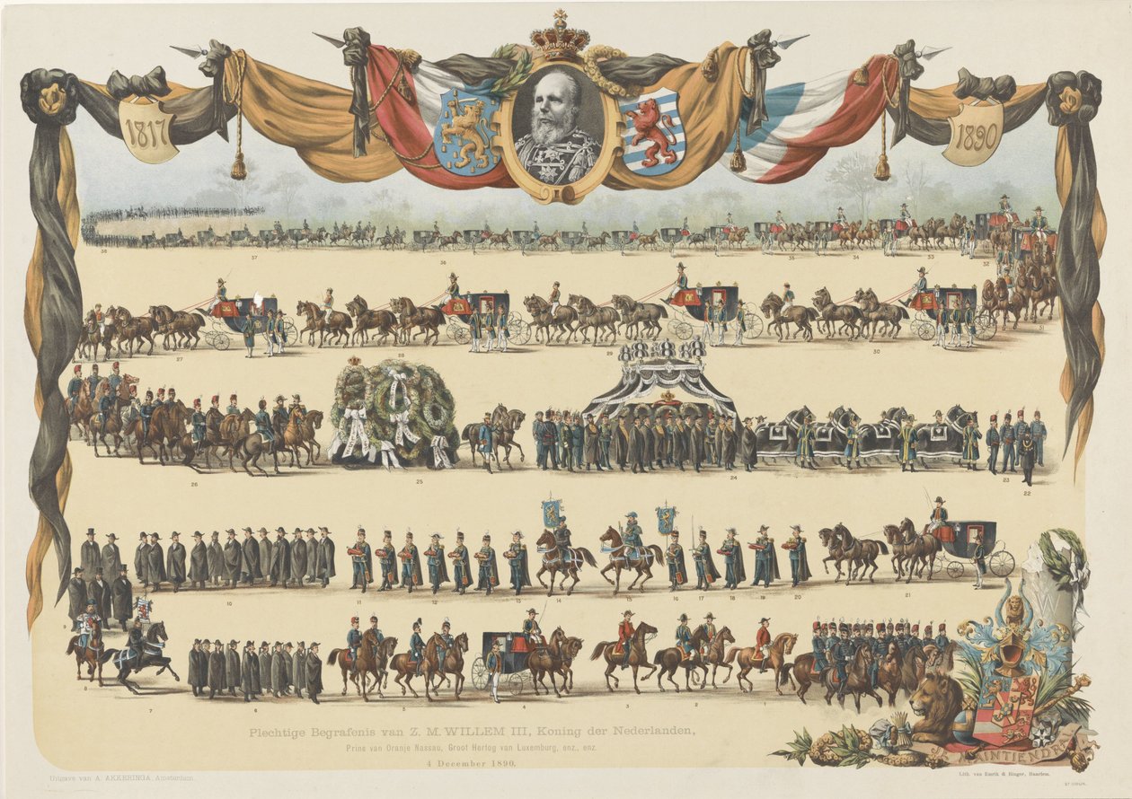 III. H. M. Willem holland király ünnepélyes temetése (...) 1890. december 4. (cím a tárgyon) alkotó: Emrik and Binger