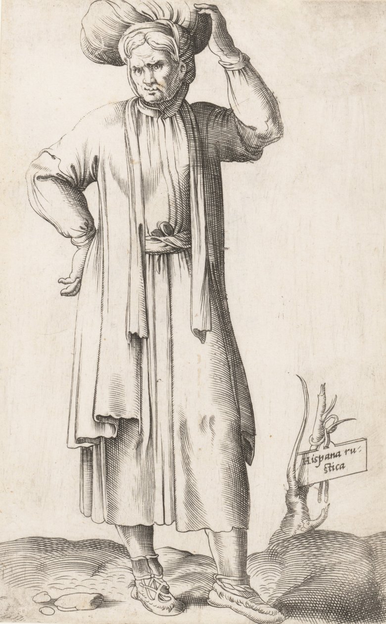 Jelmeztál: Hispania Rustica szennyes fejjel, kb. 1557-58. alkotó: Enea Vico