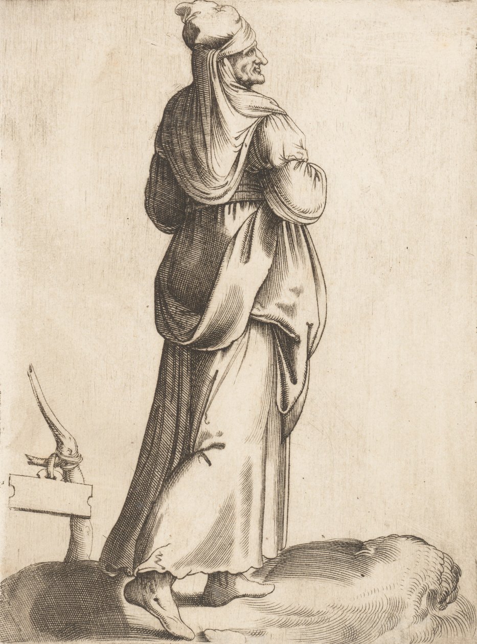 Jelmeztál: Parasztasszony Spanyolországból, kb. 1555-58. alkotó: Enea Vico