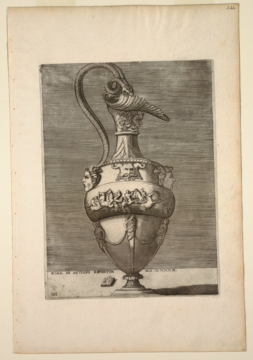 Ewer domborművel alkotó: Enea Vico