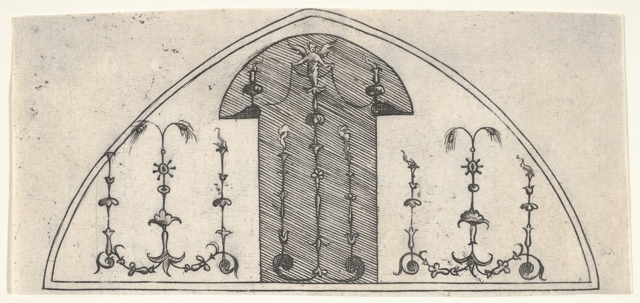 Lancetta alakú, groteszk díszítésű tábla, 1541. alkotó: Enea Vico