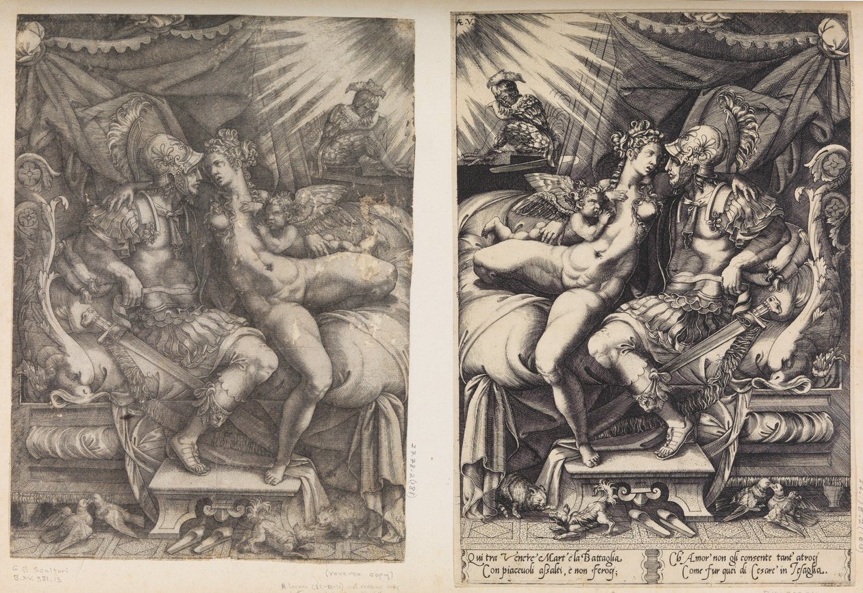 Mars és Vénusz, 1543. alkotó: Enea Vico