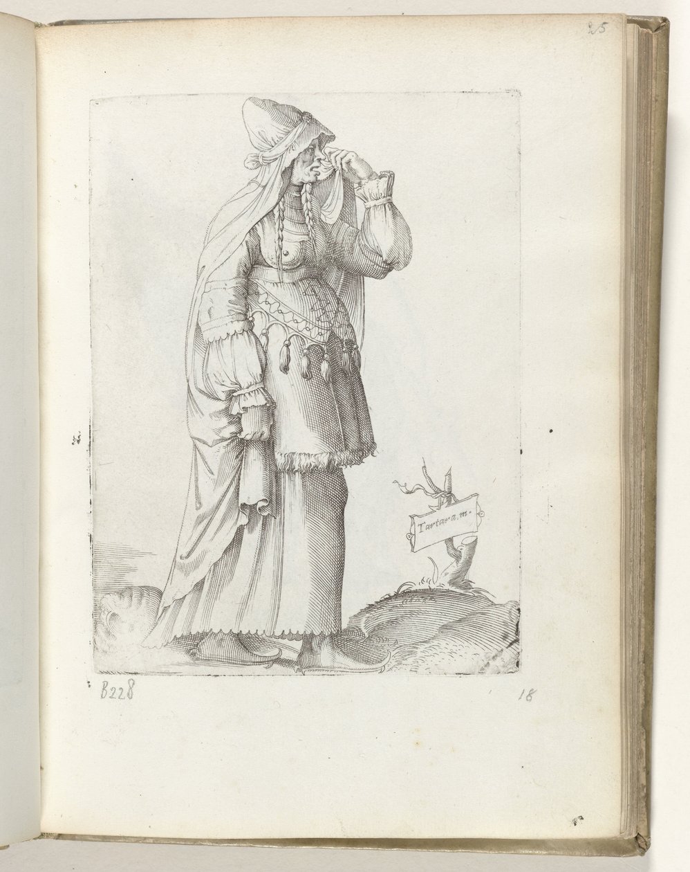 tatár (cím a tárgyon) Tartaarse vrouw, kb. 1550 Korunk különböző nemzeteinek attitűdjei (sorozat címe) alkotó: Enea Vico