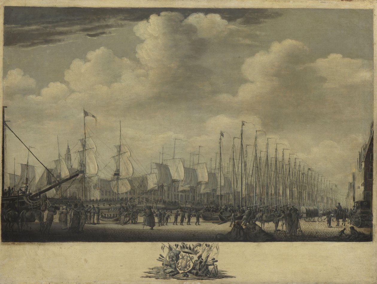 A flotta összegyűjtése Vlissingen kikötőjében, 1804 alkotó: Engel Hoogerheyden