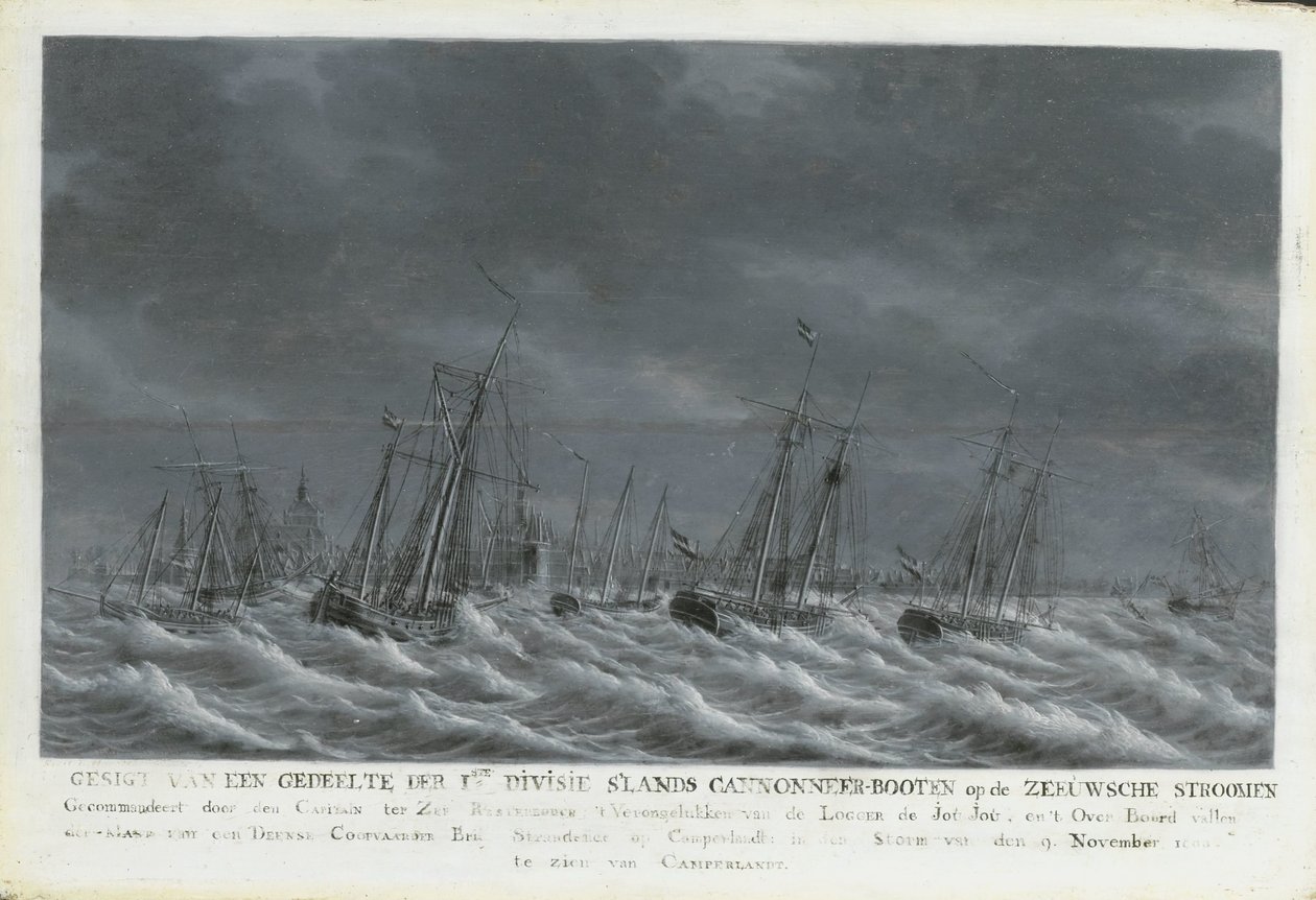 A Batávi Flotta Veere mellett, 1800 alkotó: Engel Hoogerheyden