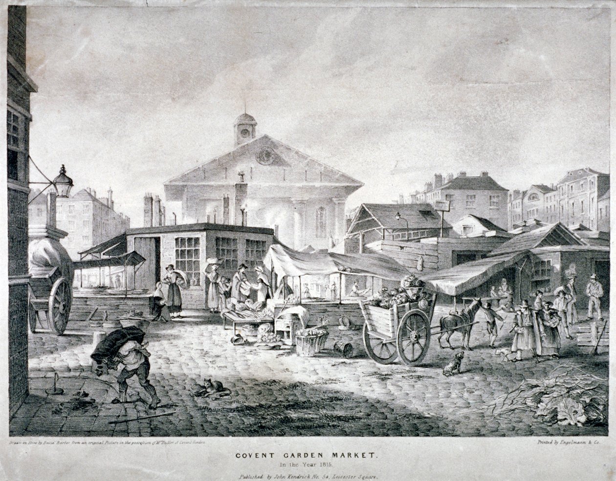 Covent Garden Market, Westminster, London, 1815 alkotó: Engelmann and Company