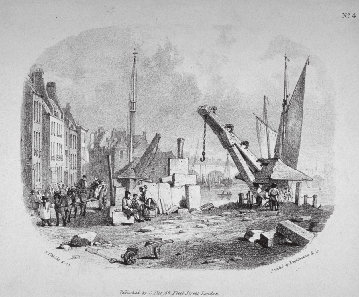 Millbank, Westminster, London, 1825 alkotó: Engelmann and Company