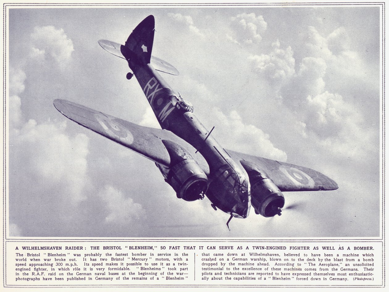 A Bristol Blenheim a The Illustrated War Newsból, 1939. november 22-én alkotó: English Photographer