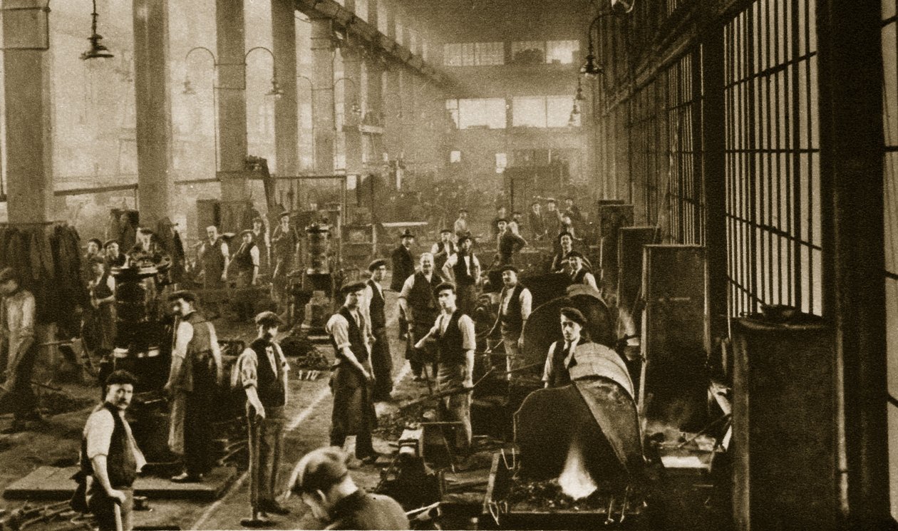 Egy kovácsműhely a Beckton Gas Works-ban (szépia fotó) alkotó: English Photographer