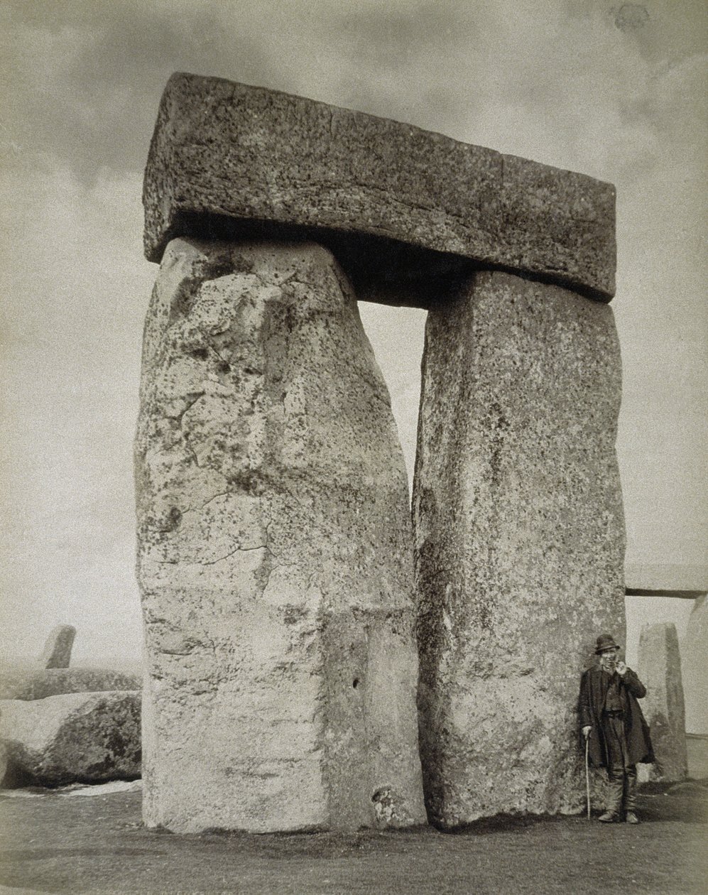 Egy pásztor a Salisbury Plain Stonehenge-ben pózol alkotó: English Photographer