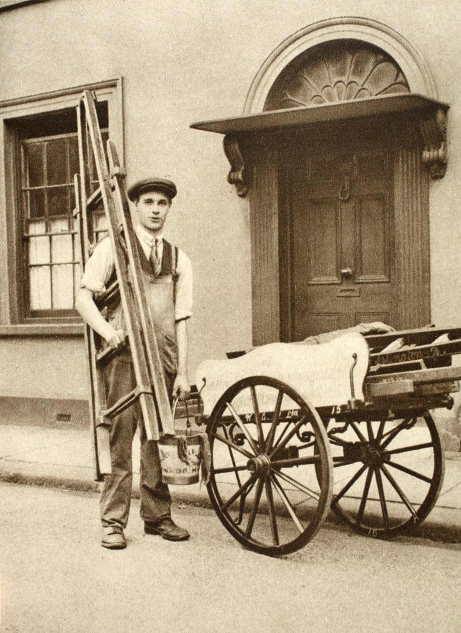 Egy Islington ablaktisztító, a Wonderful Londonból, 1926-27 (fotómélység) alkotó: English Photographer