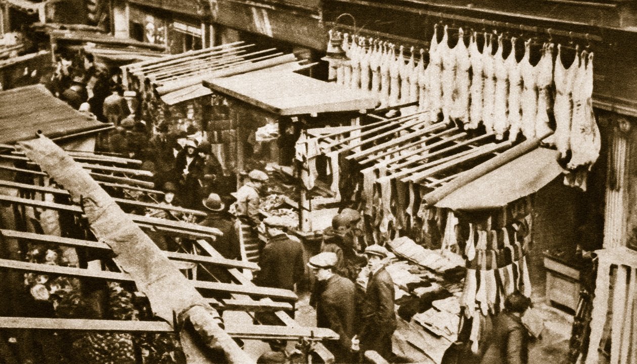 Berwick Street Market, Soho, szombaton (szépia fotó) alkotó: English Photographer