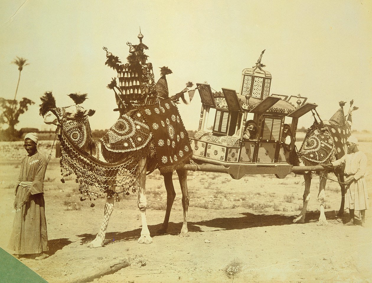 Menyasszonyi Palanquin, Kairó, Egyiptom, 1878 körül alkotó: English Photographer
