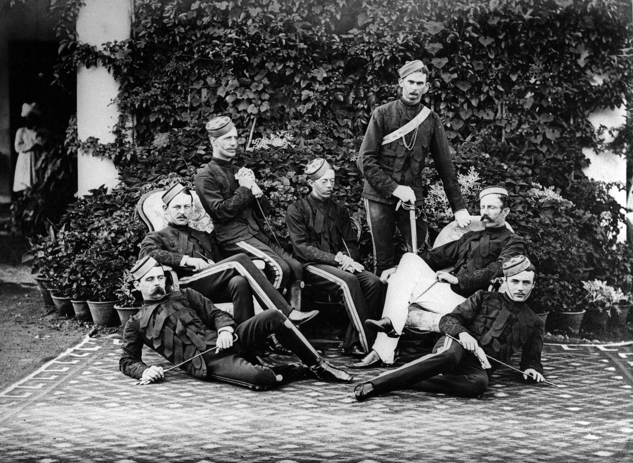 Brit tüzértisztek Indiában, 1860-80 körül alkotó: English Photographer