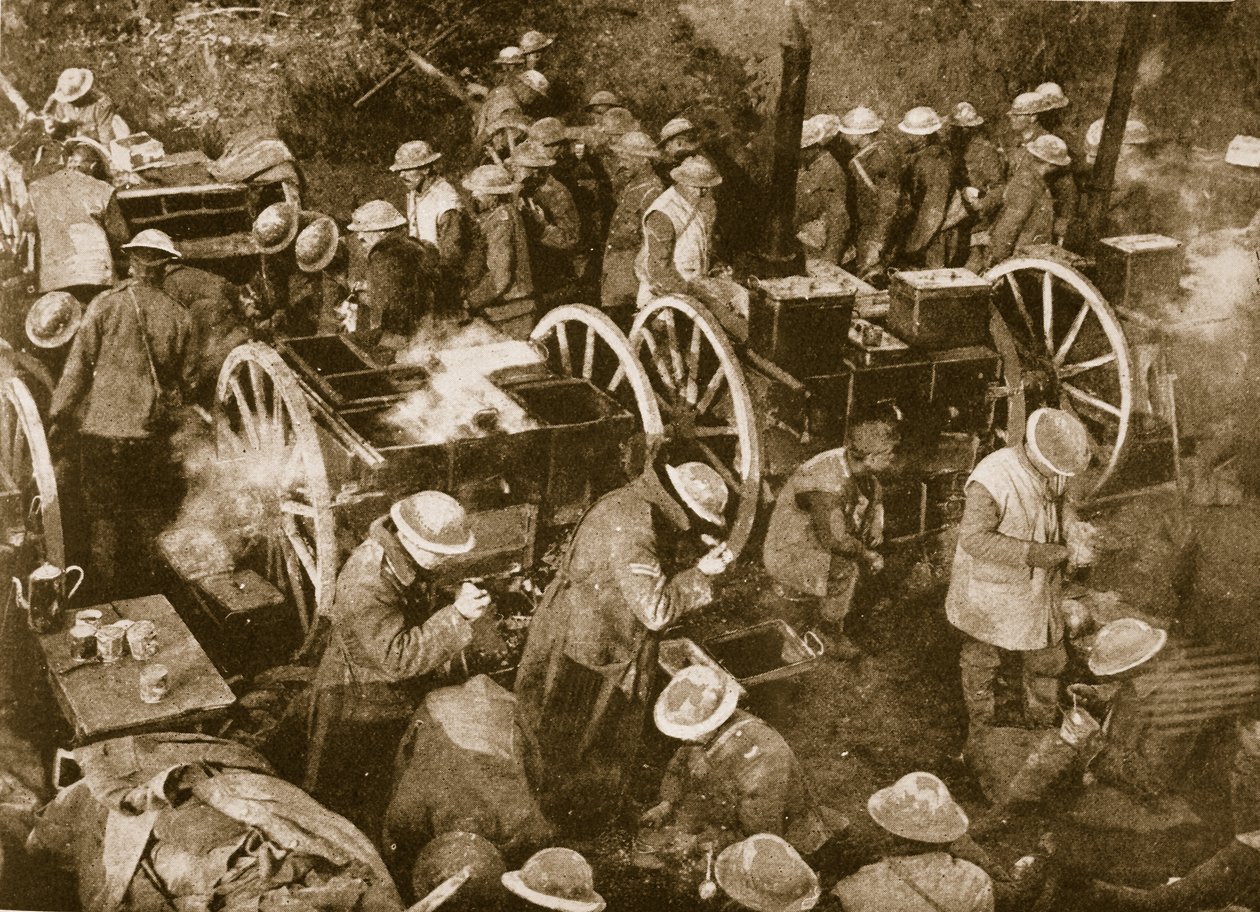 Forgalmas óra az Ancre hordozható terepi konyháiban, 1914-1919 alkotó: English Photographer