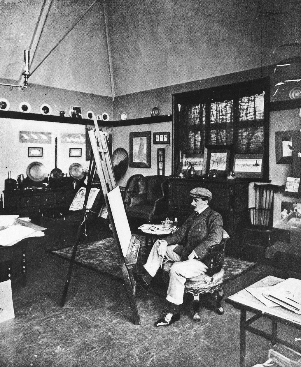 Cecil Aldin a stúdiójában alkotó: English Photographer