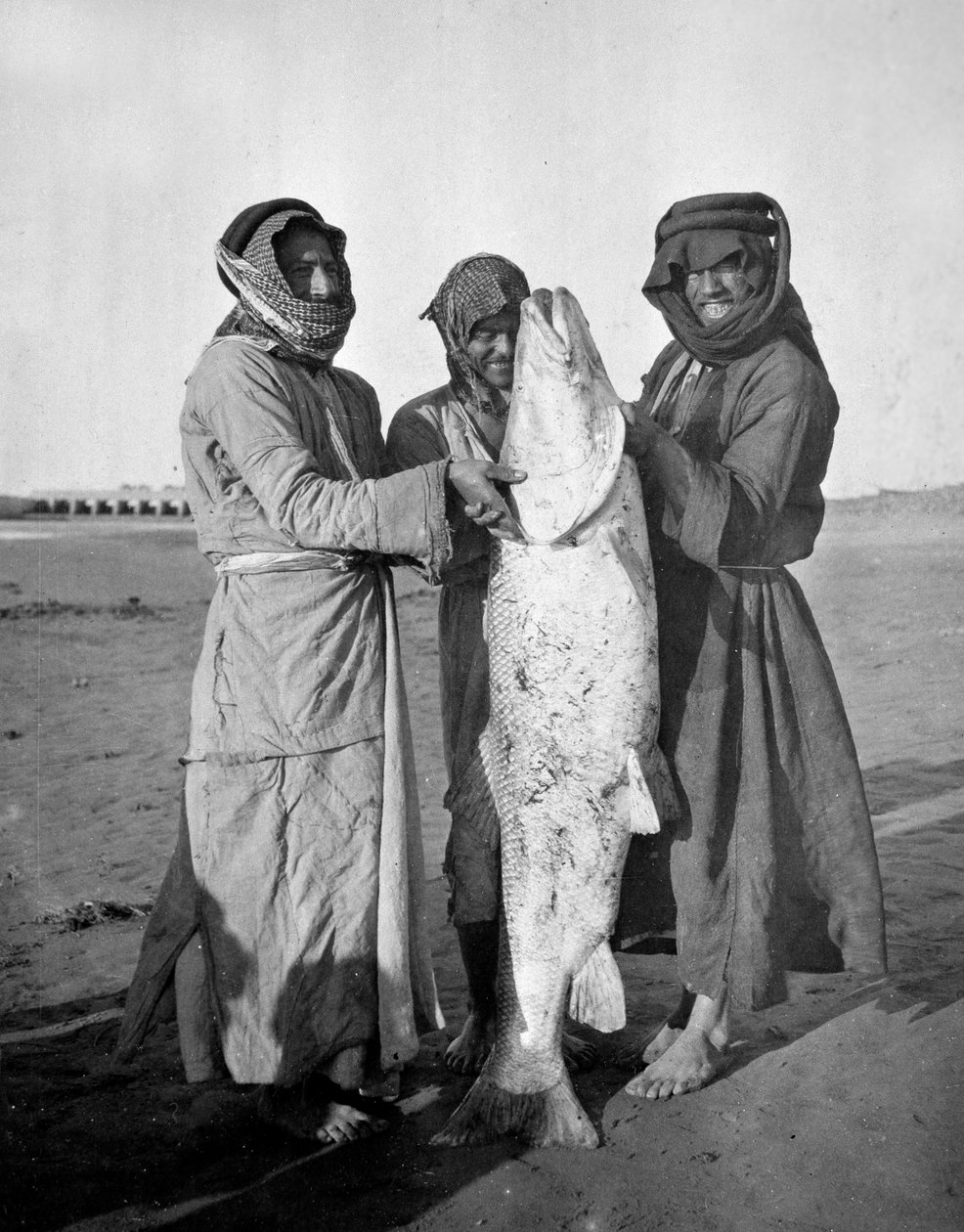 Polgári arabok nagy hallal, 1914-18 alkotó: English Photographer