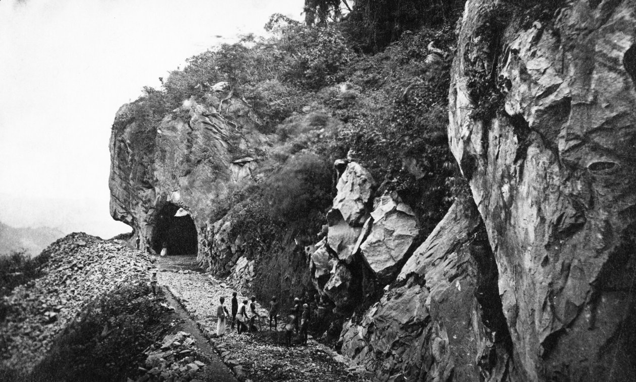 Kadugannawa lejtő építése, Ceylon kormányvasutak, 1865 körül alkotó: English Photographer