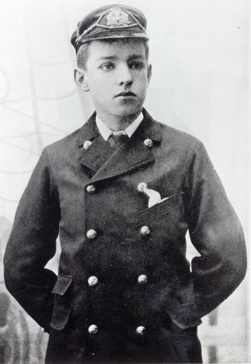 Ernest Shackleton, 16 éves, White Star Line egyenruháját viseli, 1890 alkotó: English Photographer