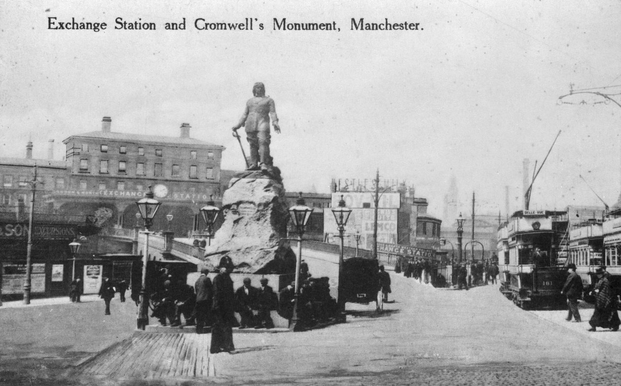 Exchange Station és a Cromwell-emlékmű, Manchester, 1910 körül alkotó: English Photographer
