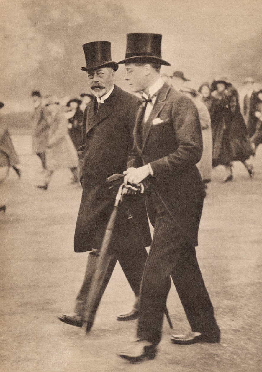 V. György és fia, a walesi herceg, a leendő VIII. Edward, 1922-ben, illusztráció az 1935 körül megjelent „V. György király életéből” alkotó: English Photographer