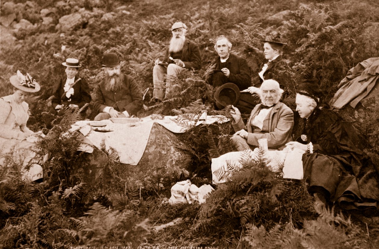 Gladstone-i piknik a Black Craig kastélyban, J. Valentine nyomata, 1893 (fotónyomat) alkotó: English Photographer