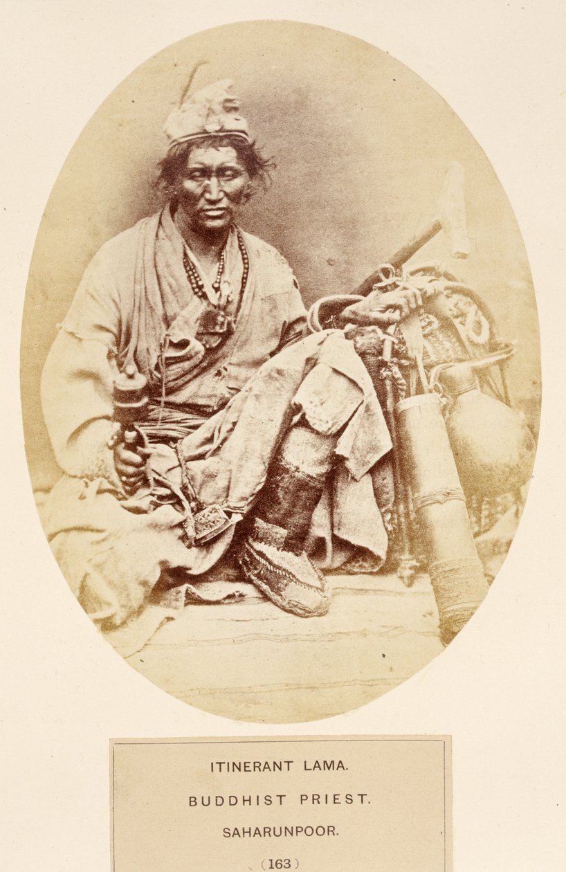 Vándorláma, buddhista pap, Saharunpoor, az India népe, J. Forbes Watsontól, 1868-ban (albumnyomat) alkotó: English Photographer