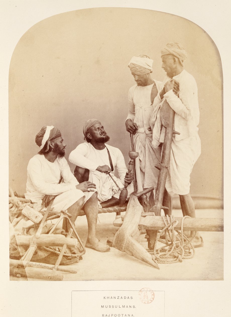 Khanzadas, Mussulmans, Rajpootana, The People of India, J. Forbes Watson, megjelent 1868 (albumnyomat) alkotó: English Photographer