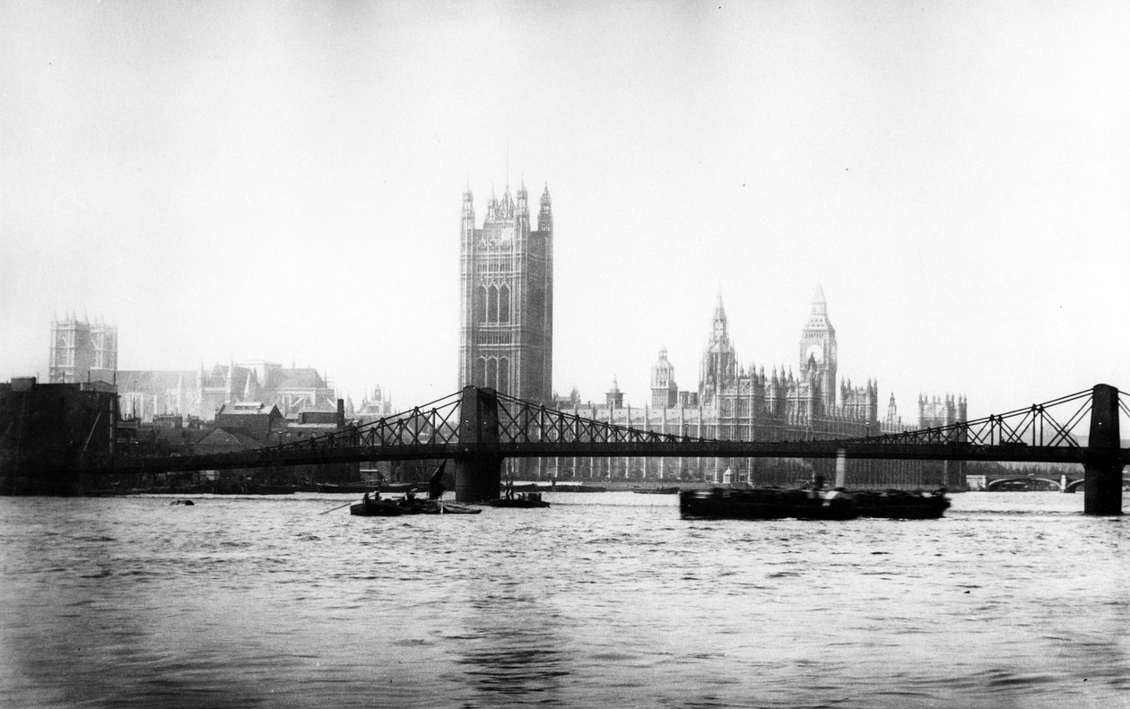 Lambeth híd és a Westminster-palota, késő c19 alkotó: English Photographer
