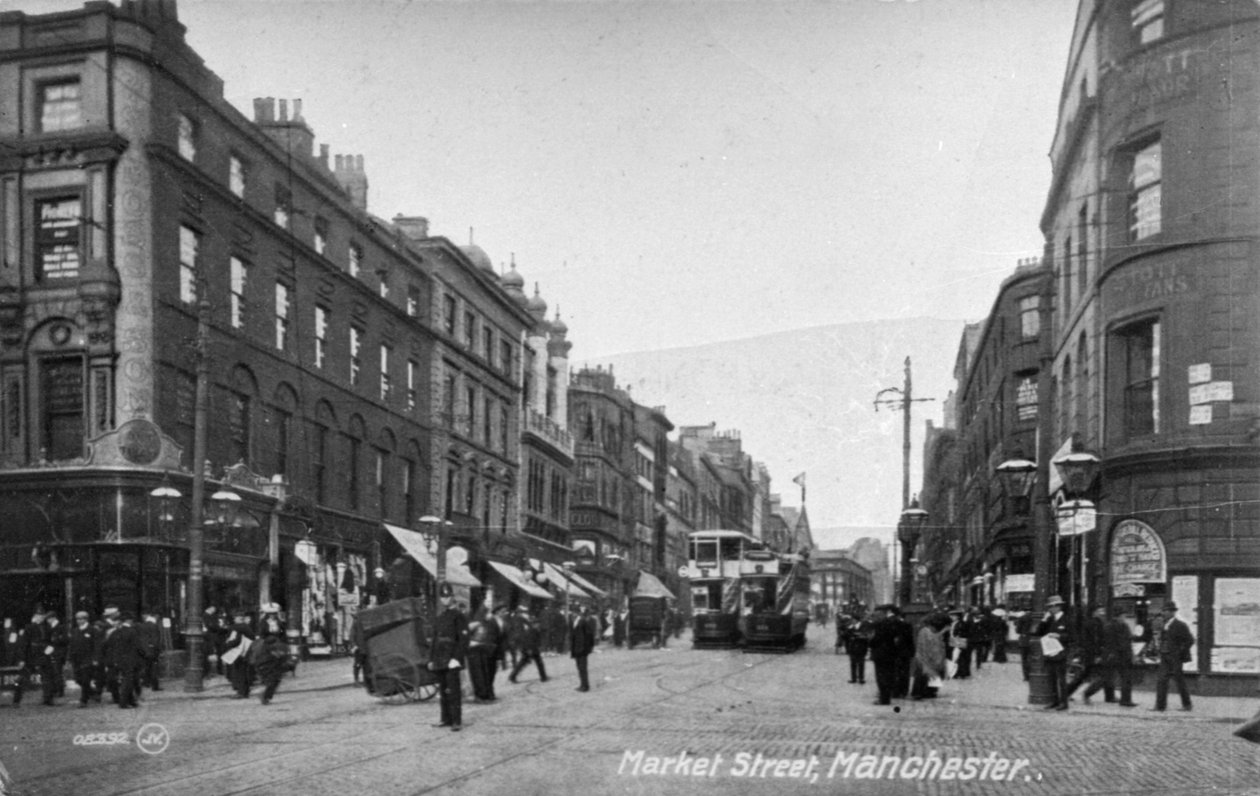 Market Street, Manchester, 1910 körül alkotó: English Photographer