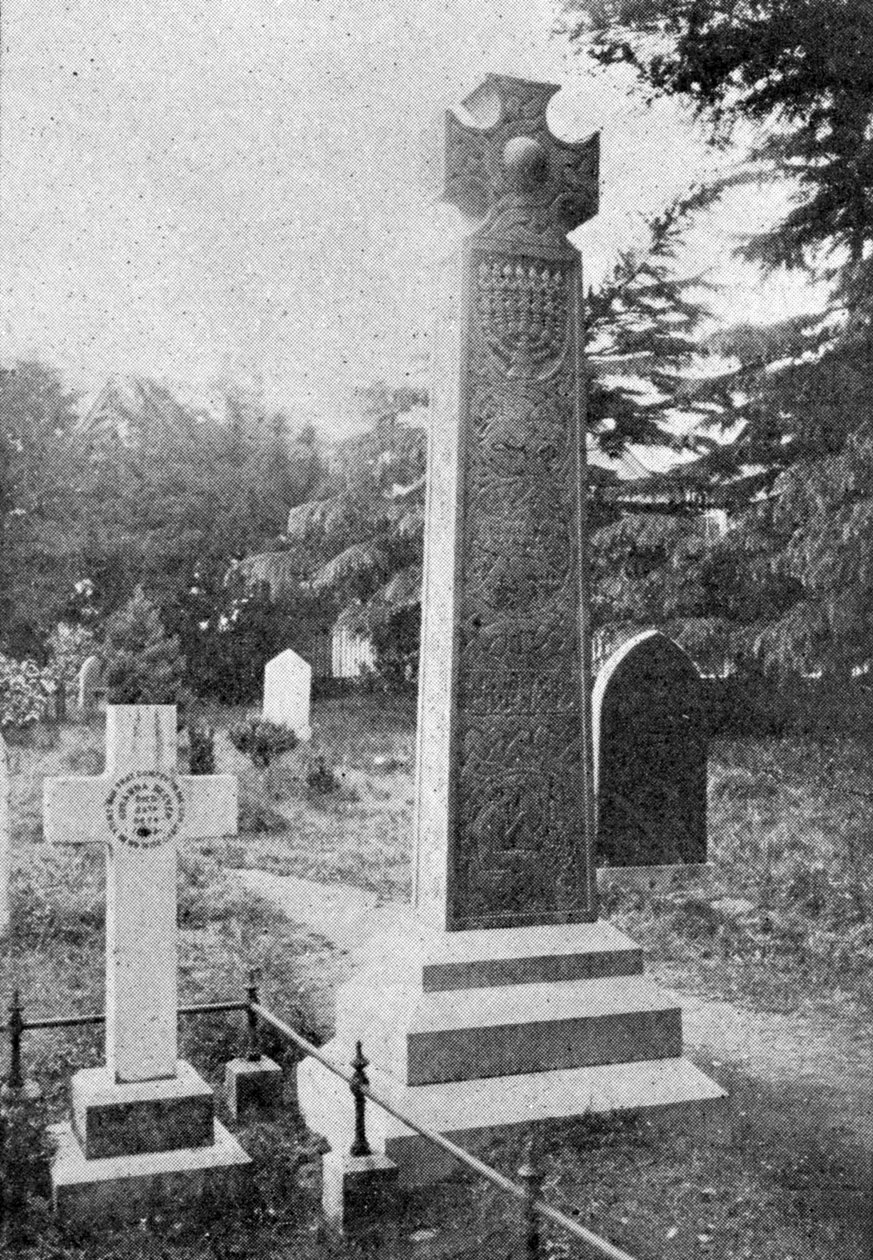 Emlékkereszt John Ruskins sírja felett, illusztráció A királyból, 1901. június 1 alkotó: English Photographer