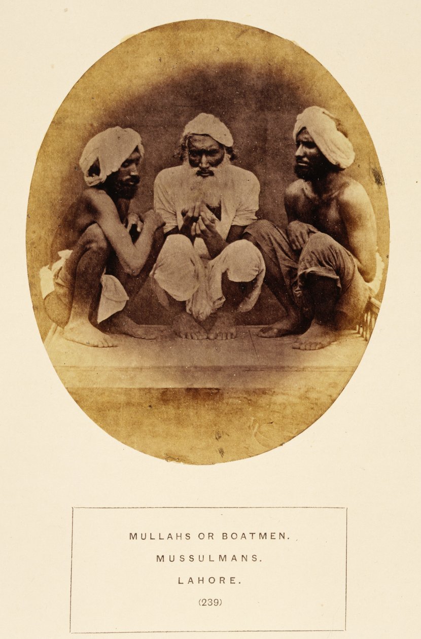 Mullahok vagy csónakosok, muszulmánok, Lahore, az India népe, J. Forbes Watson, 1868-ban (albumnyomat) alkotó: English Photographer