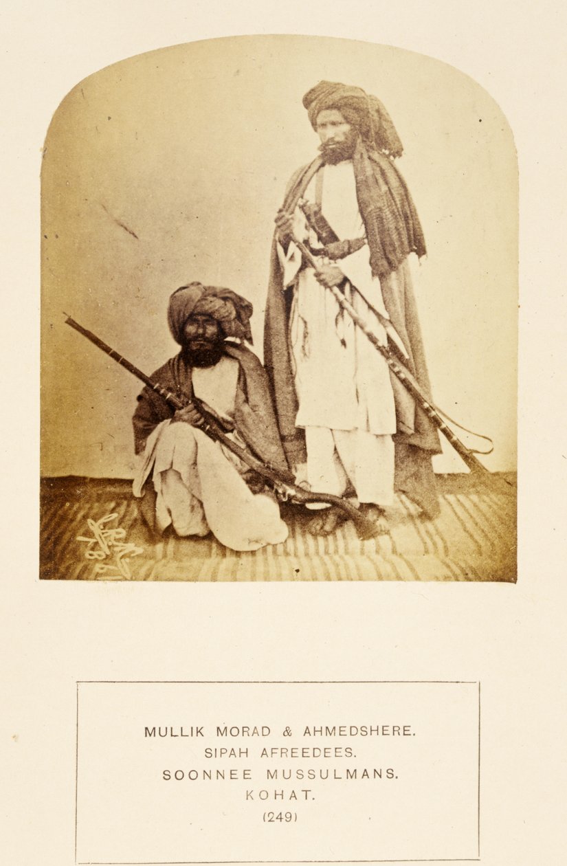 Mullik Morad és Ahmedshere, Sipah Afreedees, Soonnee Musulmans, Kohat, The People of India, J. Forbes Watson, megjelent 1868 (albumnyomat) alkotó: English Photographer