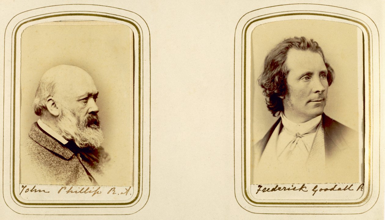 John Phillip és Frederick Goodall portréi (szépia fotó) alkotó: English Photographer