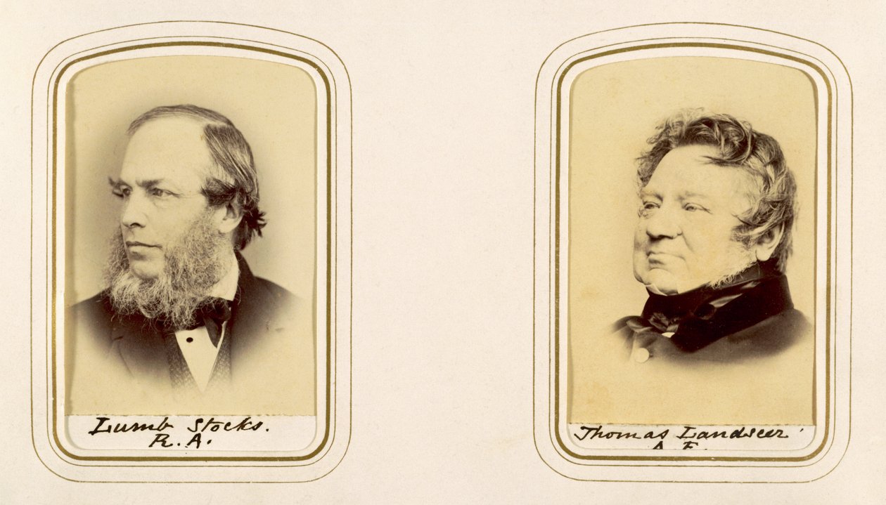 Lumb Stocks és Thomas Landseer portréi (szépia fotó) alkotó: English Photographer