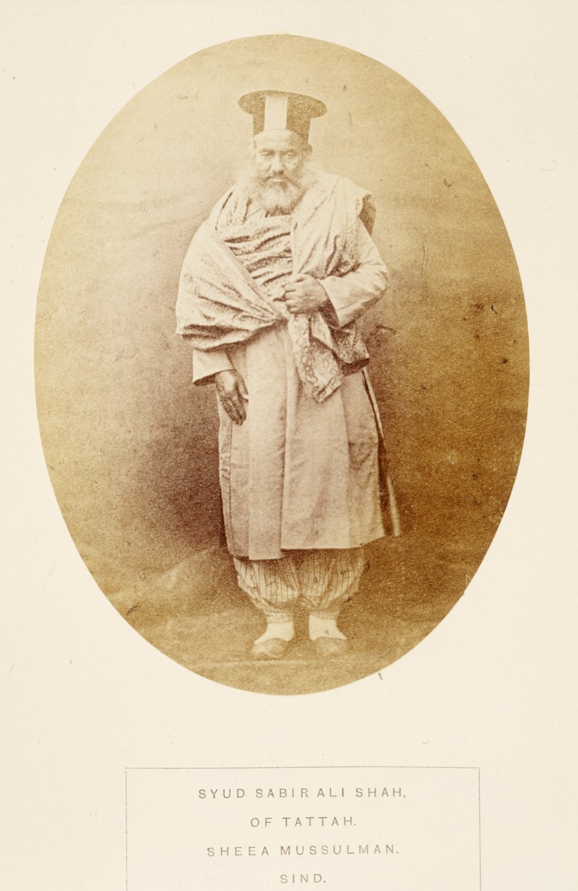 Syud Sabir Ali Shah, Tattah, Sheea Mussulman, Sind, a The People of India, J. Forbes Watson, megjelent 1868 (albumnyomat) alkotó: English Photographer