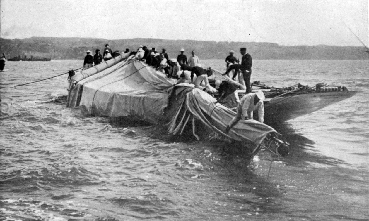 The Accident to Shamrock II, illusztráció a The King-ből, 1901. június 1 alkotó: English Photographer