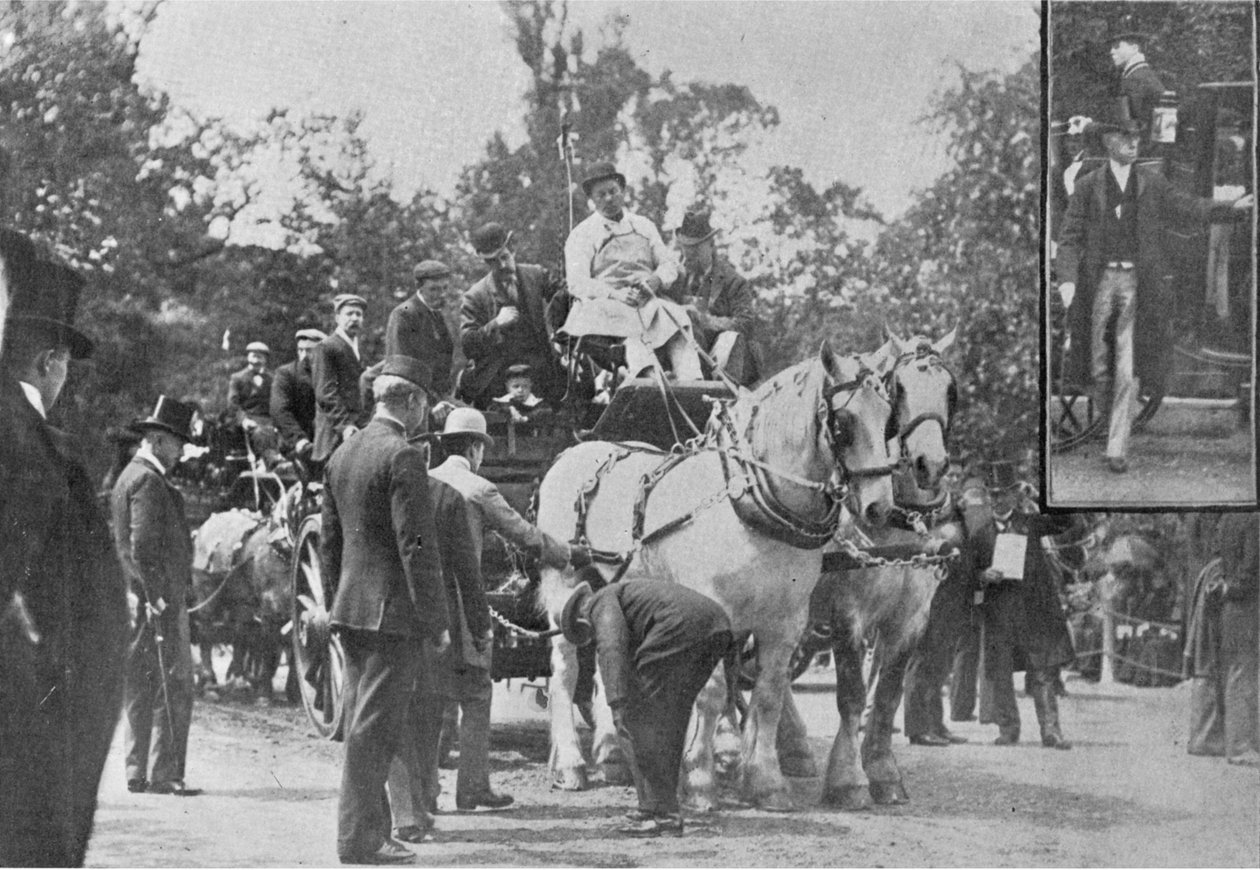A szekér-lovas felvonulás, illusztráció A királyból, 1901. június 1 alkotó: English Photographer