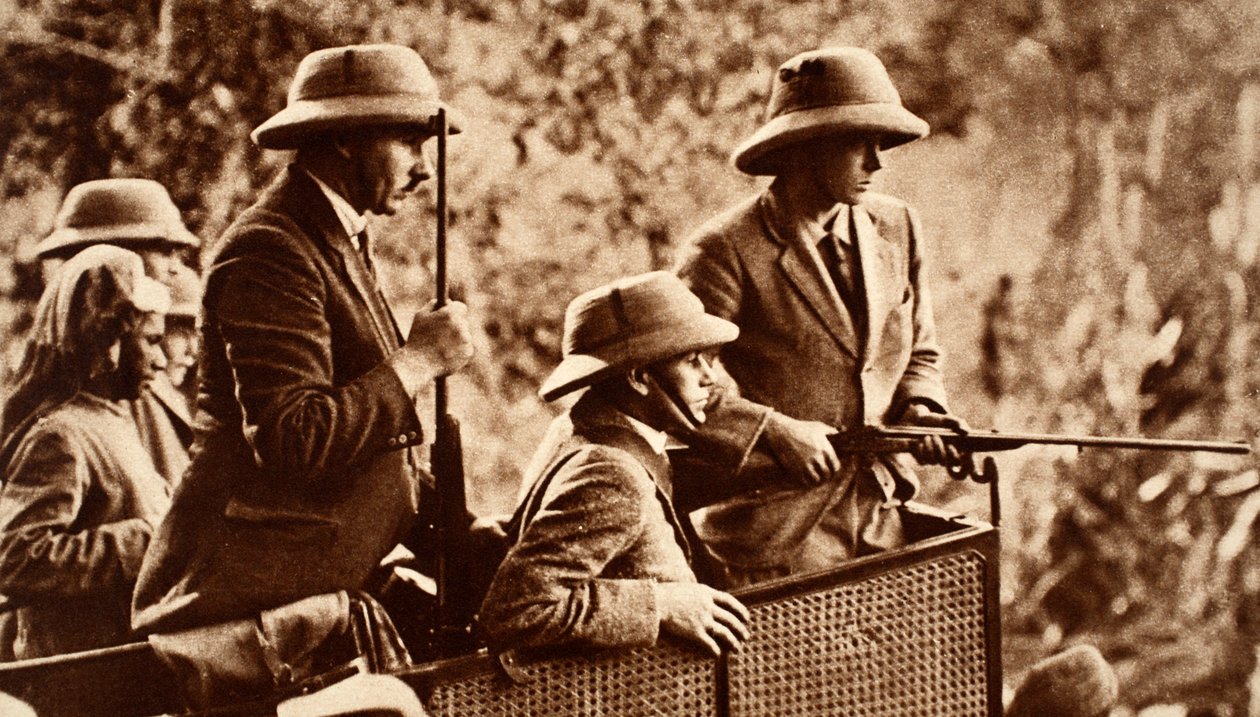 Az indiai körút – VIII. Edward király tigrislövészete Nepálban, 1921 alkotó: English Photographer