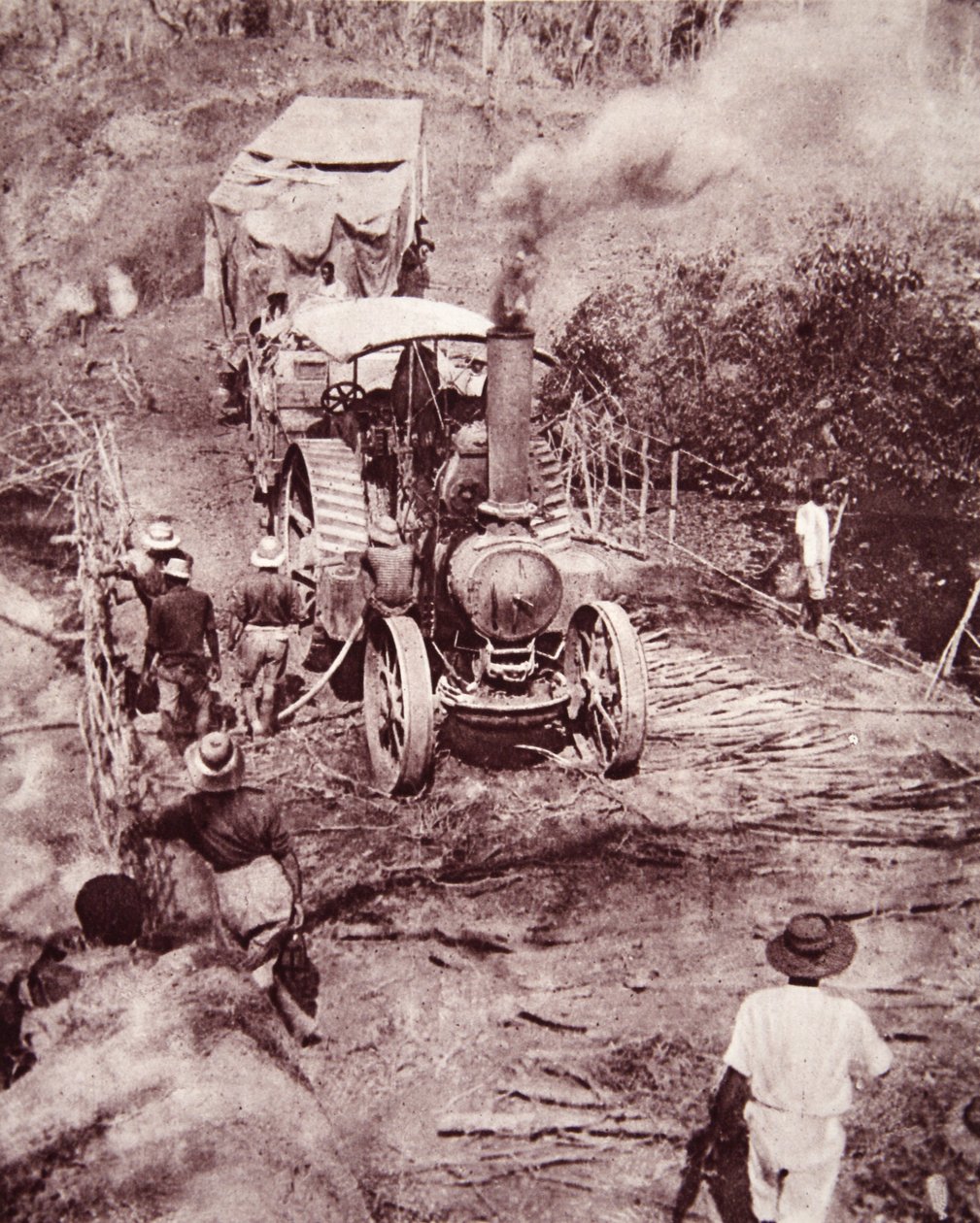 A Mimis szárazföldi túra a Tanganyika-tóhoz, illusztráció a The Illustrated War Newsból, 1917. január 31. (szépia fotó) alkotó: English Photographer