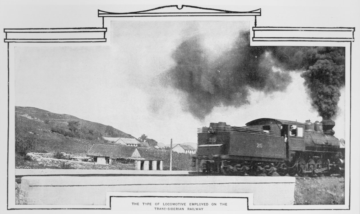 A transzszibériai vasúton alkalmazott mozdony típusa, a Szférából, 1903. augusztus 15. alkotó: English Photographer