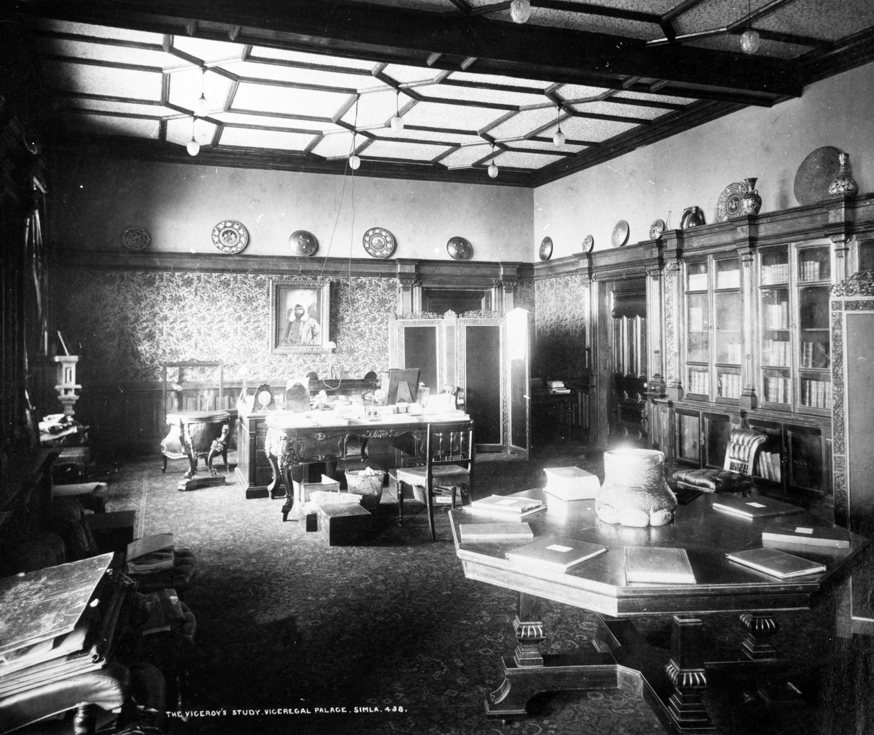 The Viceroys Study, Viceregal Palace, Simla, 1890 körül alkotó: English Photographer