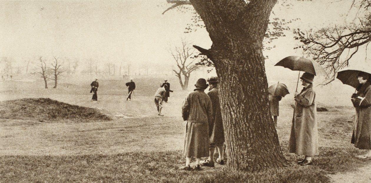 A kilencedik green a Tooting Bec golfpályán, a Wonderful Londonból, 1926-27 között (fotogravír) alkotó: English Photographer