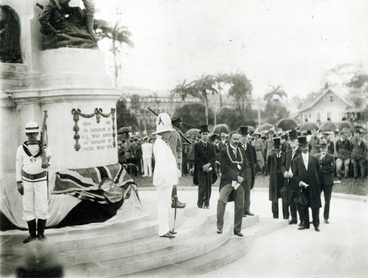 A háborús emlékmű leleplezése, Port of Spain, Trinidad, 1920 alkotó: English Photographer
