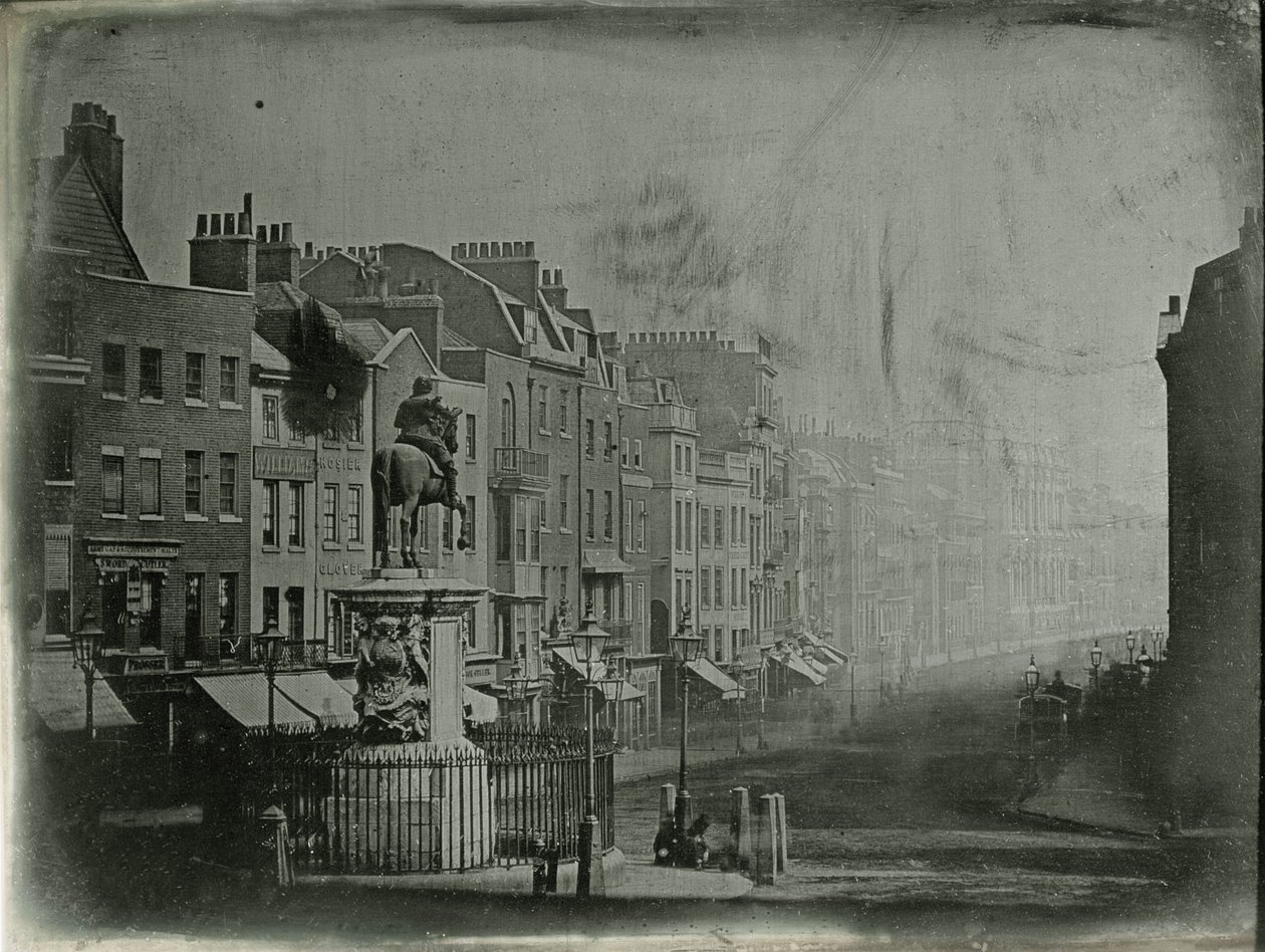 Whitehall és I. Károly király (1600-49) szobra, London, 1852 körül alkotó: English Photographer