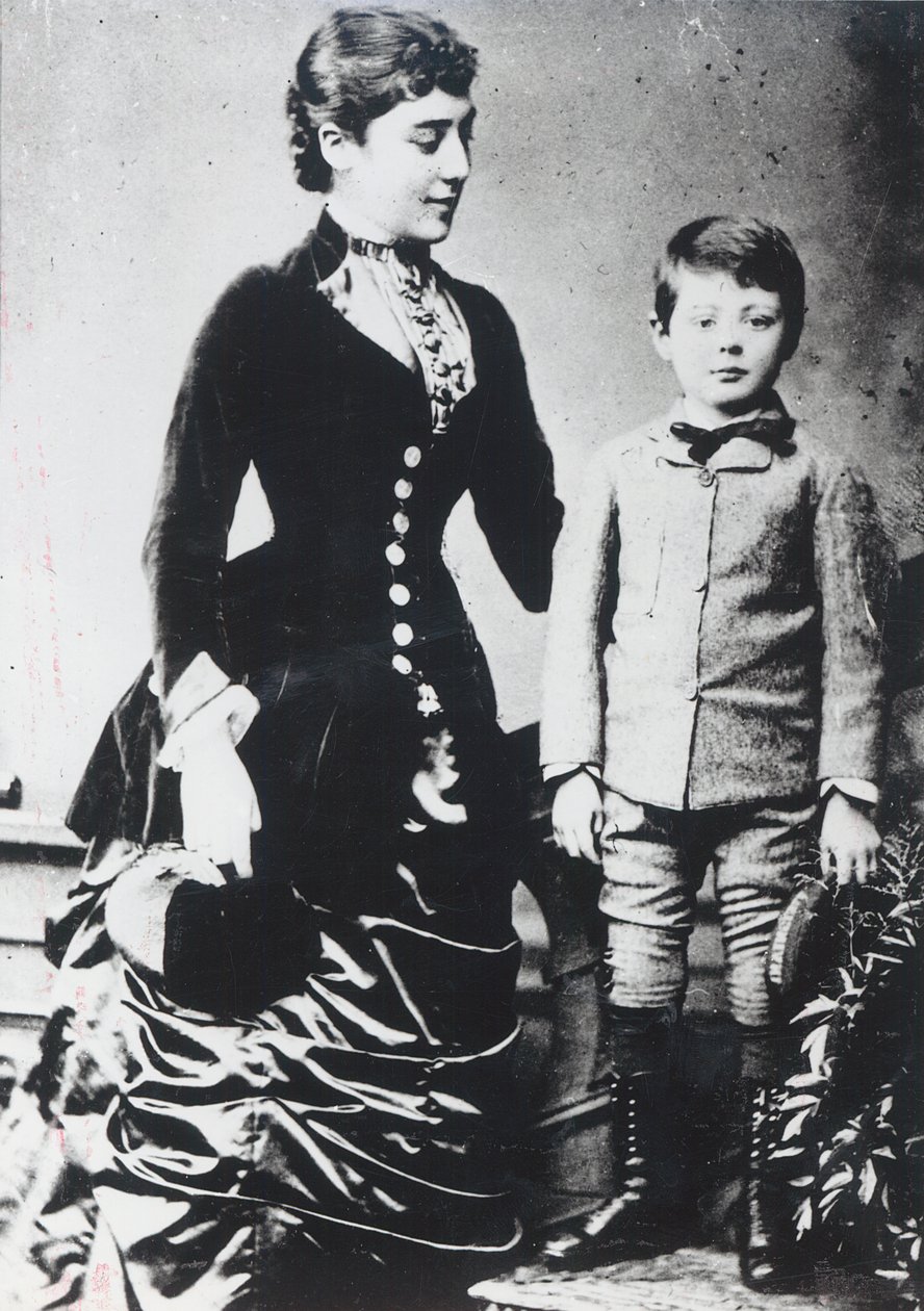 Winston Churchill édesanyjával, Lady Randolph Churchill-lel alkotó: English Photographer