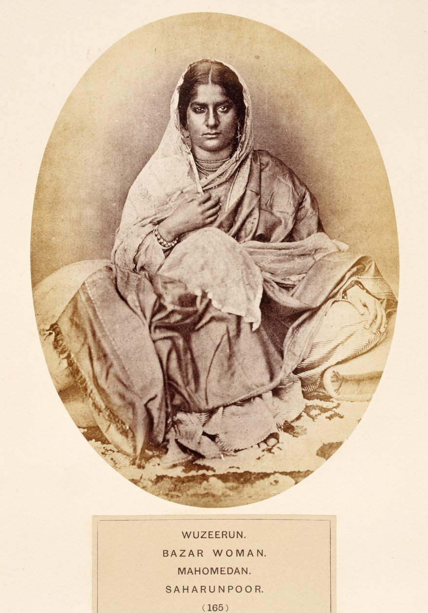 Wuzeerun, Bazar Woman, Mahomedan, Saharunpoor, The People of India, J. Forbes Watson, megjelent 1868 (albumnyomat) alkotó: English Photographer