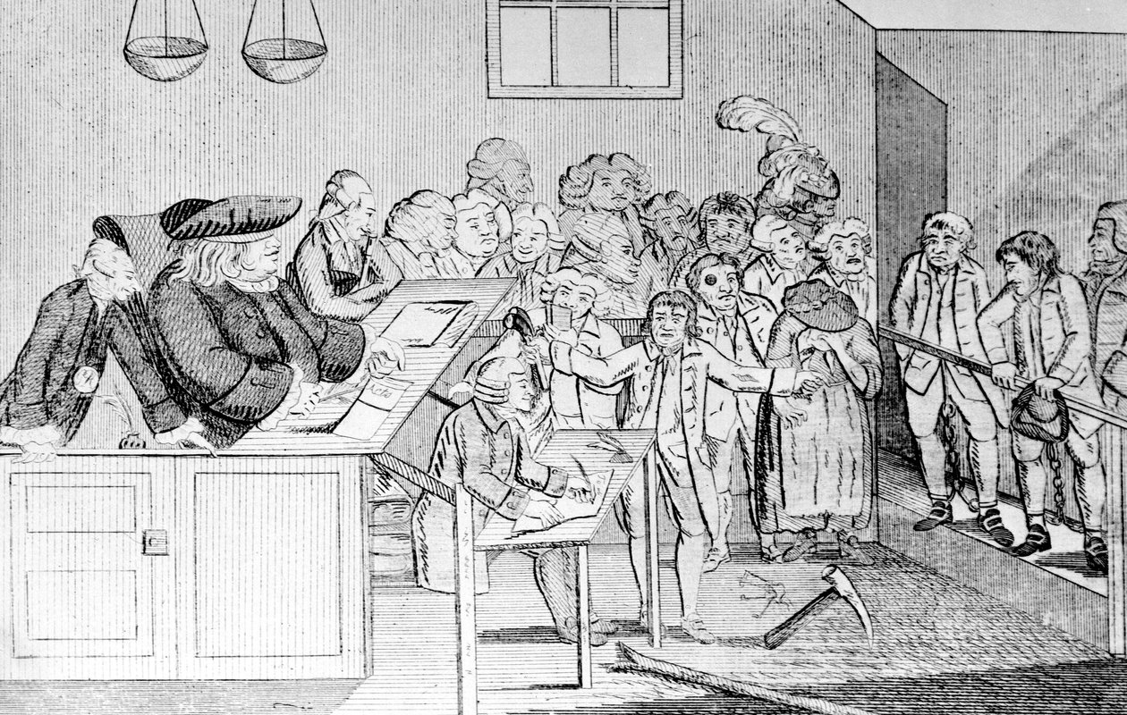 A Bond and Judgement, Sir John Fielding, a Bow Street bíróságának elnöke, 1779 alkotó: English School